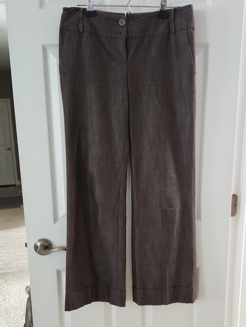 LOFT Brown Textured Dress Pants